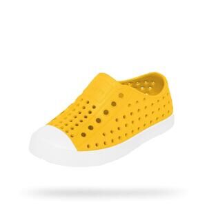NATIVE SHOES, JEFFERSON CHILD, KIDS LIGHTWEIGHT SNEAKER, CRAYON YELLOW/SHELL WHI